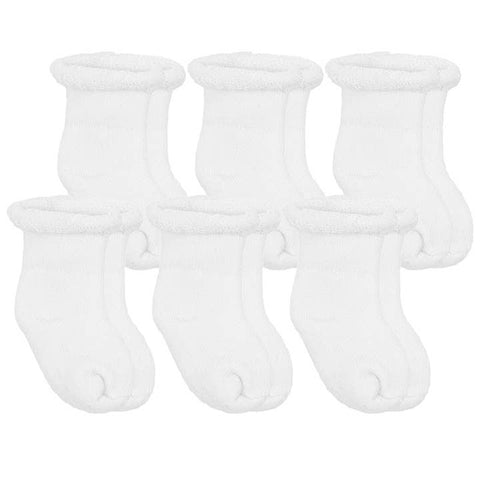 White 6 Pack Baby Socks