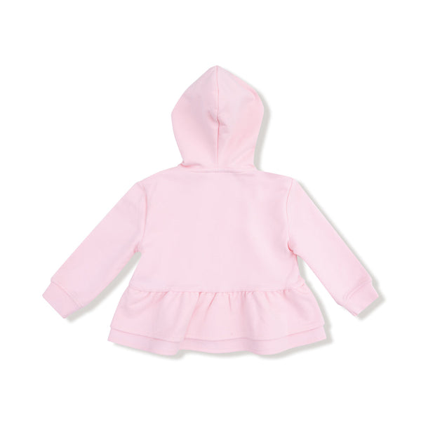 Varsity Pink Zip Peplum Hoodie & Cargo Pants Set