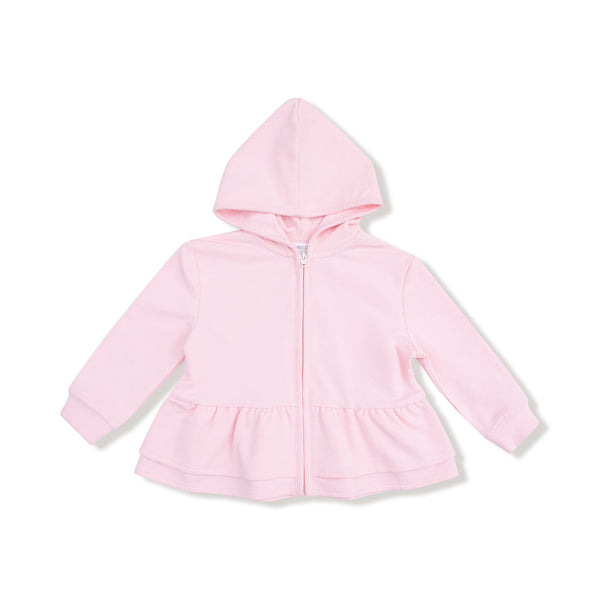 Varsity Pink Zip Peplum Hoodie & Cargo Pants Set