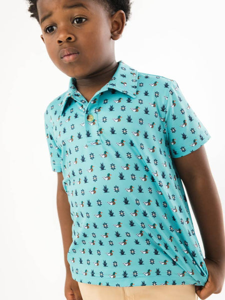 Dapper Ducks Knit Short Sleeve Performance Polo