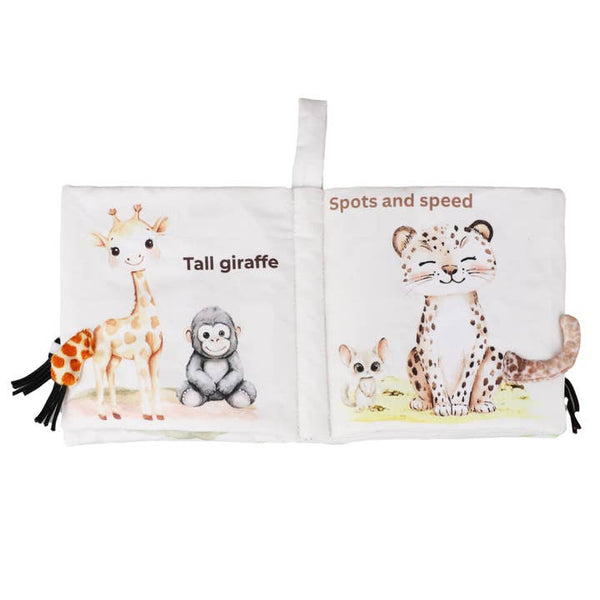 Safari Friends Tails Soft Crinkle Cloth Baby Book