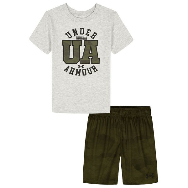 Camouflage Printed 2-Piece T-Shirt & Shorts Set