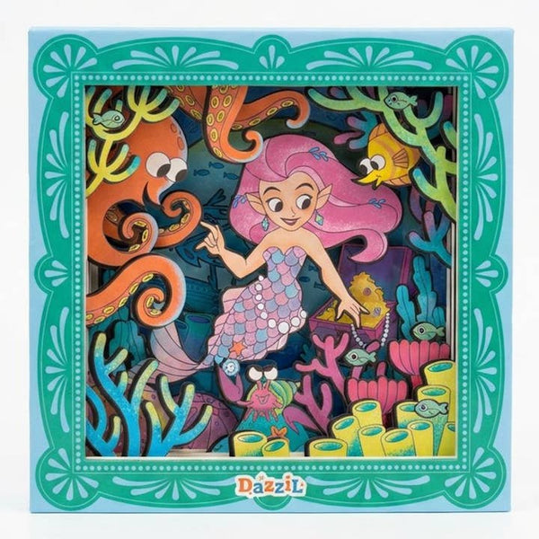3D Coloring Slides - Mermaid