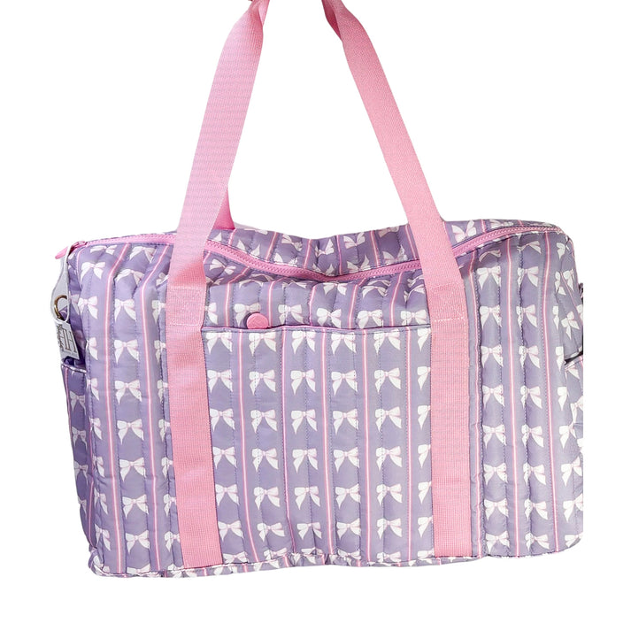 Striped Purple Bow Duffle
