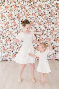 Marvelous Marigolds Smocked Ruffle Dress