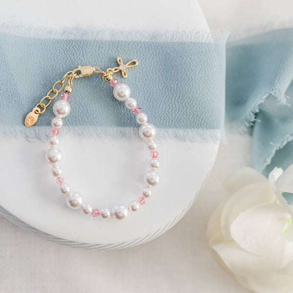 Madidon - 14K Gold Pink Cross Bracelet