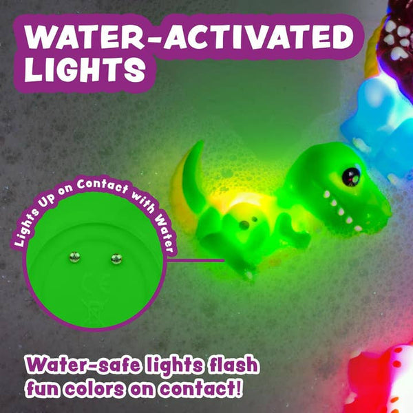 Dinosaur Light Up Bath Toys - 6 Pack