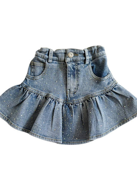 Denim Embellished Skort
