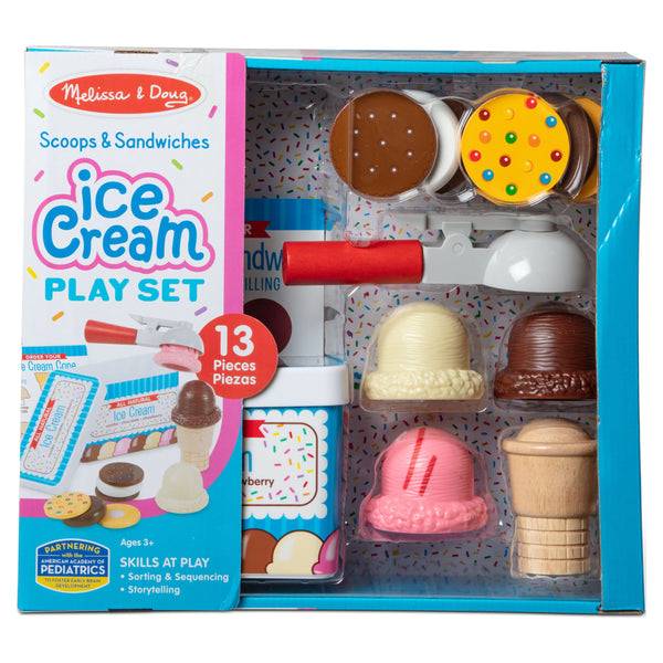 MD Scoops and Sandwiches 13-Piece Ice Cream Play Food Set