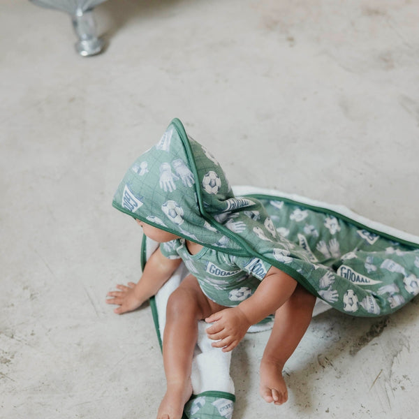 Premium Baby Knit Hooded Towel - Kick Off