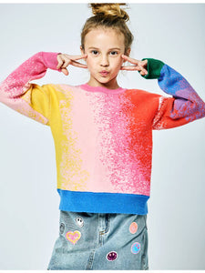 Rainbow Color Block Sweater