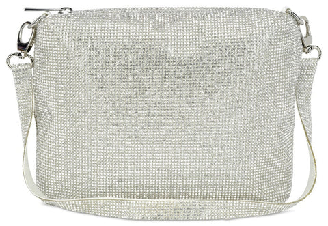 IS White Crystal Cross Body Bag