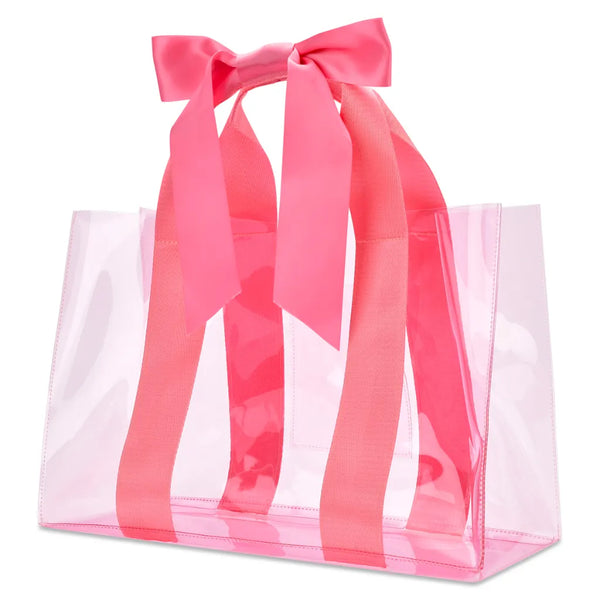 Pink Bow Clear Tote