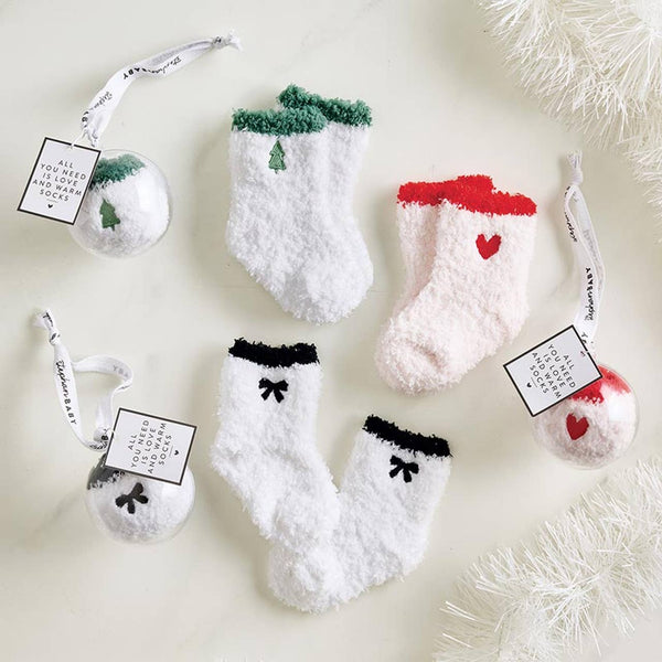 Round Christmas Ornament + Pair of Socks