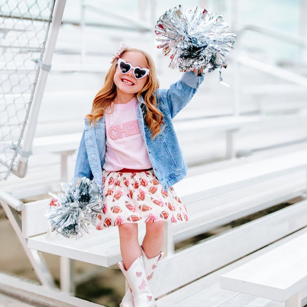Game Day Football Sequin Patch Denim Jacket