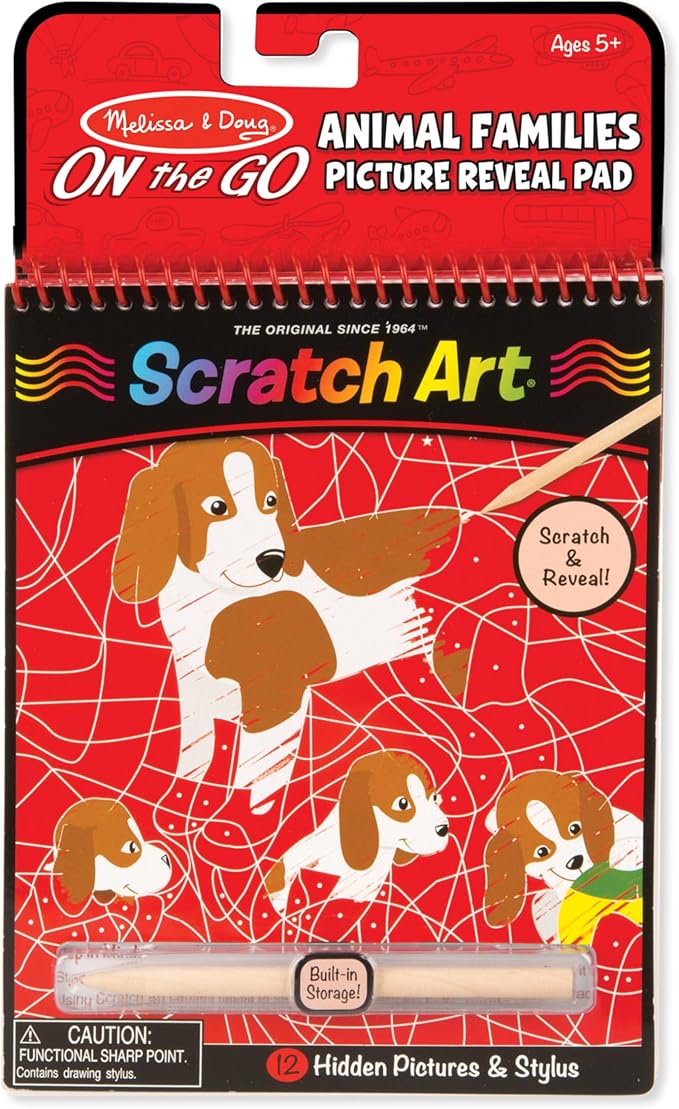 MD On the Go Scratch Art: Animal Families 09145