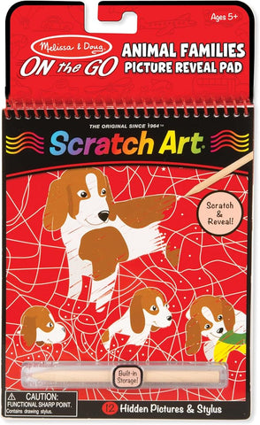 MD On the Go Scratch Art: Animal Families 09145
