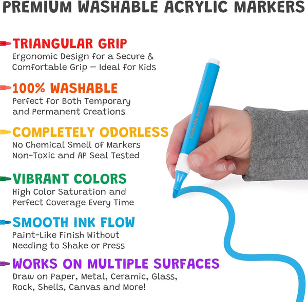 Magic Stix Washable Acrylic  Markers 24 pk.