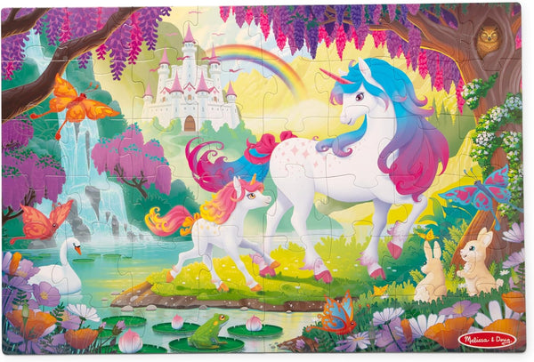 MD Glow-in-The-Dark Unicorn Jumbo Floor Puzzle, 48-Piece