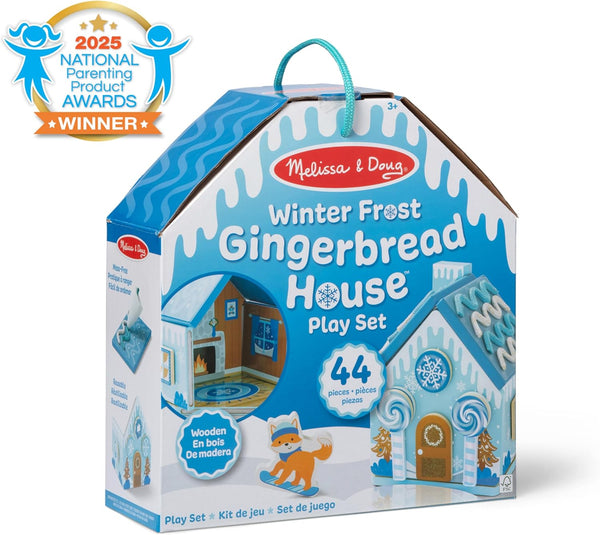 Wooden Gingerbread House Play Set - Winter Frost