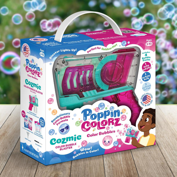 WOWMAZING PoppinColorz Cozmic Light-Up Color Bubbles Blaster