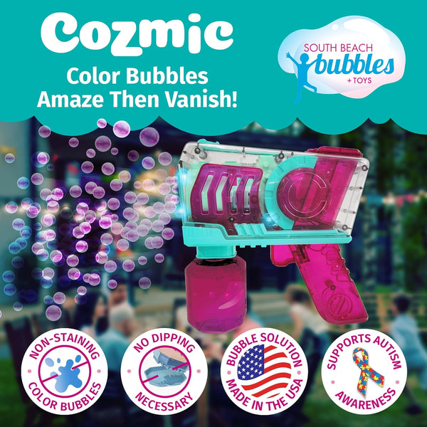 WOWMAZING PoppinColorz Cozmic Light-Up Color Bubbles Blaster