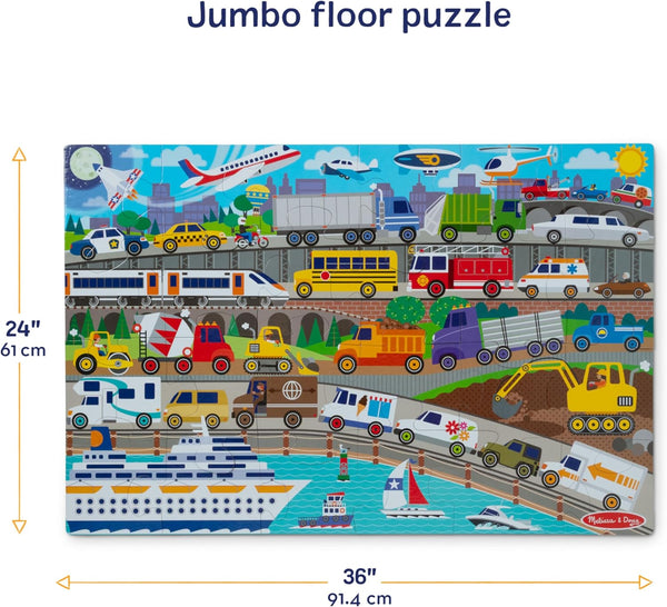 MD Traffic Jam Jumbo Floor Puzzle, 24-Piece