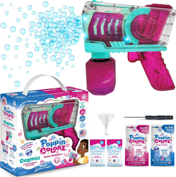 WOWMAZING PoppinColorz Cozmic Light-Up Color Bubbles Blaster