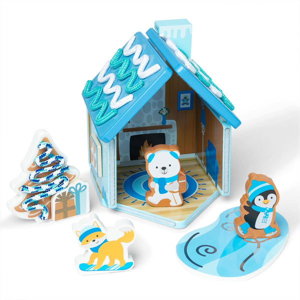 Wooden Gingerbread House Play Set - Winter Frost