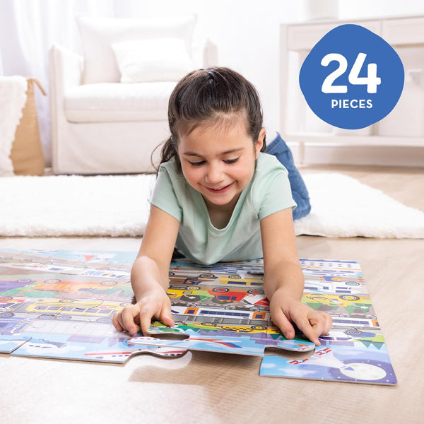 MD Traffic Jam Jumbo Floor Puzzle, 24-Piece