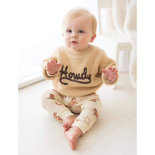 Sweater - Tan Howdy