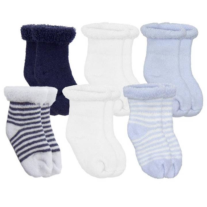 Blue 6 Pack Baby Socks