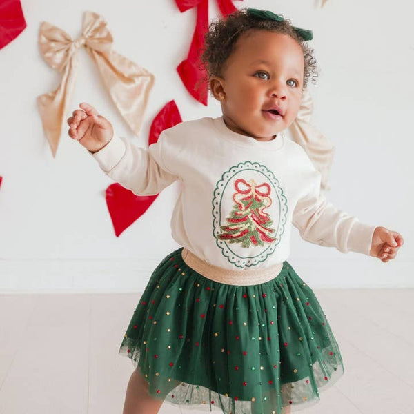 Emerald Rhinestone Christmas Tutu Skirt
