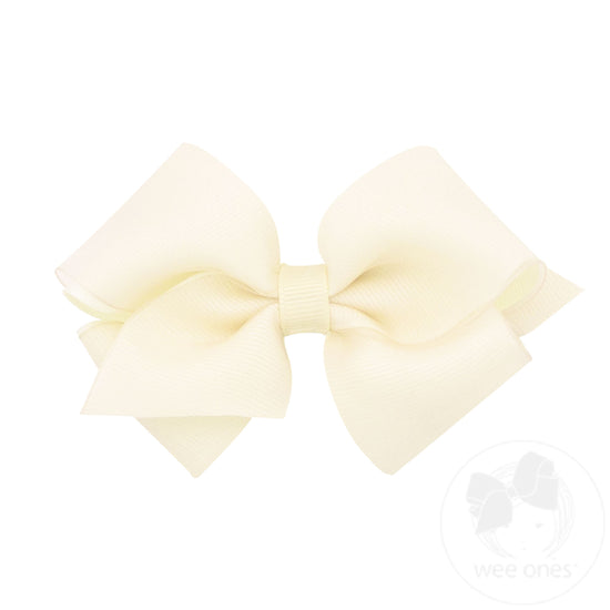 XS Organza & Grosgrain Overlay Hair Bow