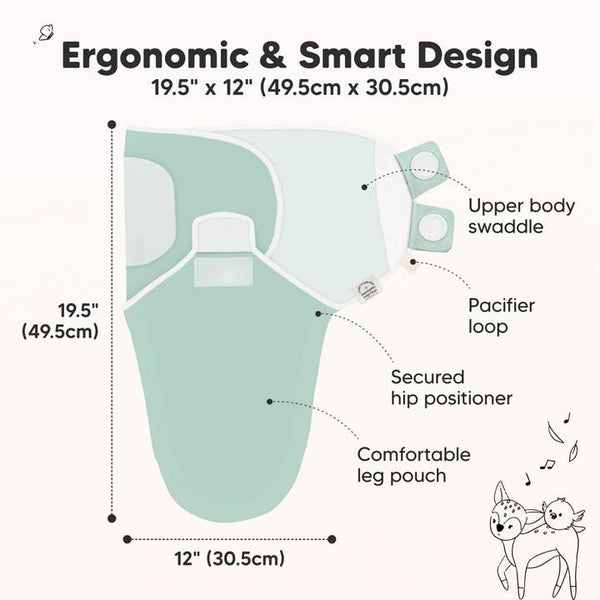 KB 3pk Soothe Baby Swaddles 0-3 Months - Sage