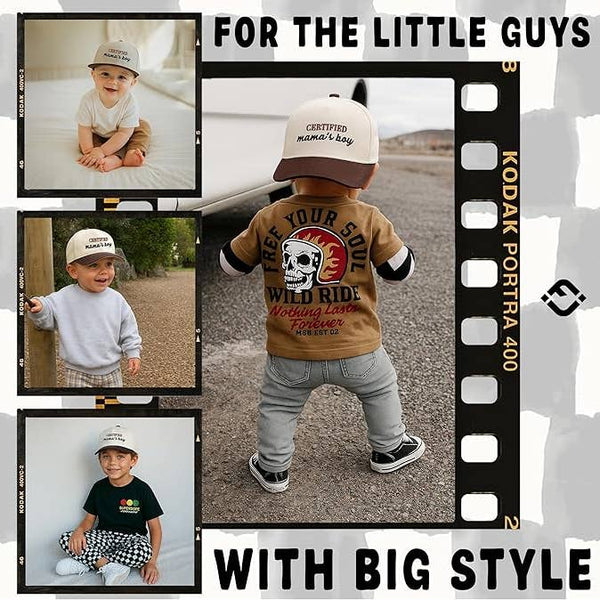 2-Tone Cap: Certified Mamas Boy Brown/Beige