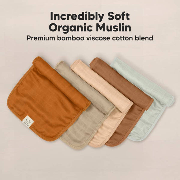 KB  5pk Lumi Muslin Burp Cloths - Spice