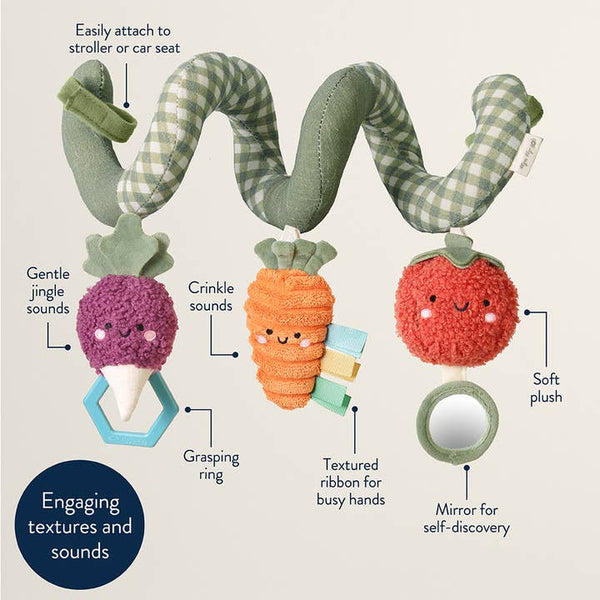 Itzy Bitzy Spiral Car Seat Activity Toy - Veggie