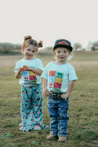 Color Block Cows Kids Western Graphic Tee