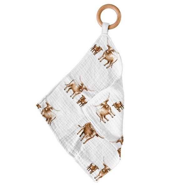 Longhorn Bamboo Teether Blankie