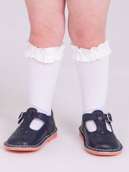 3 Pack White, Navy & Black Knee High Socks
