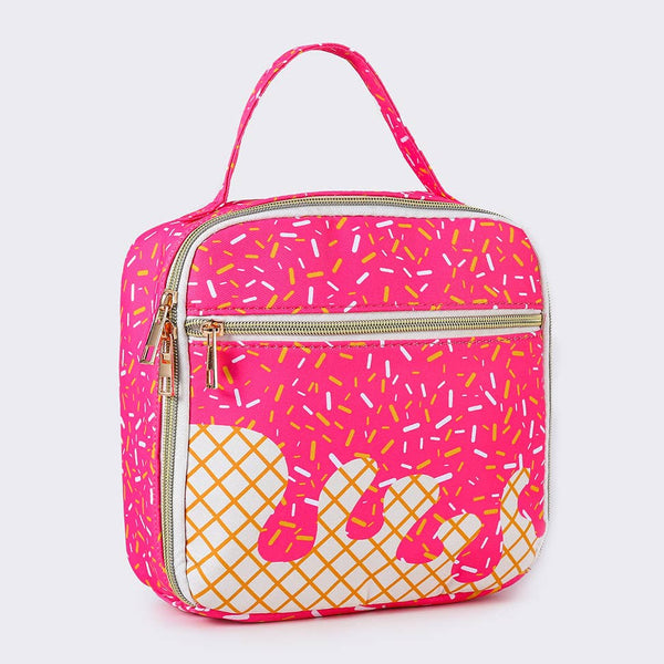 SK Ice Cream Drip Canvas Lunch Box - Pink