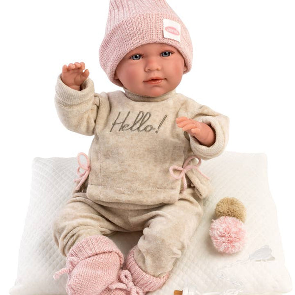 Briana - Soft Body Crying Newborn Doll with Cushion