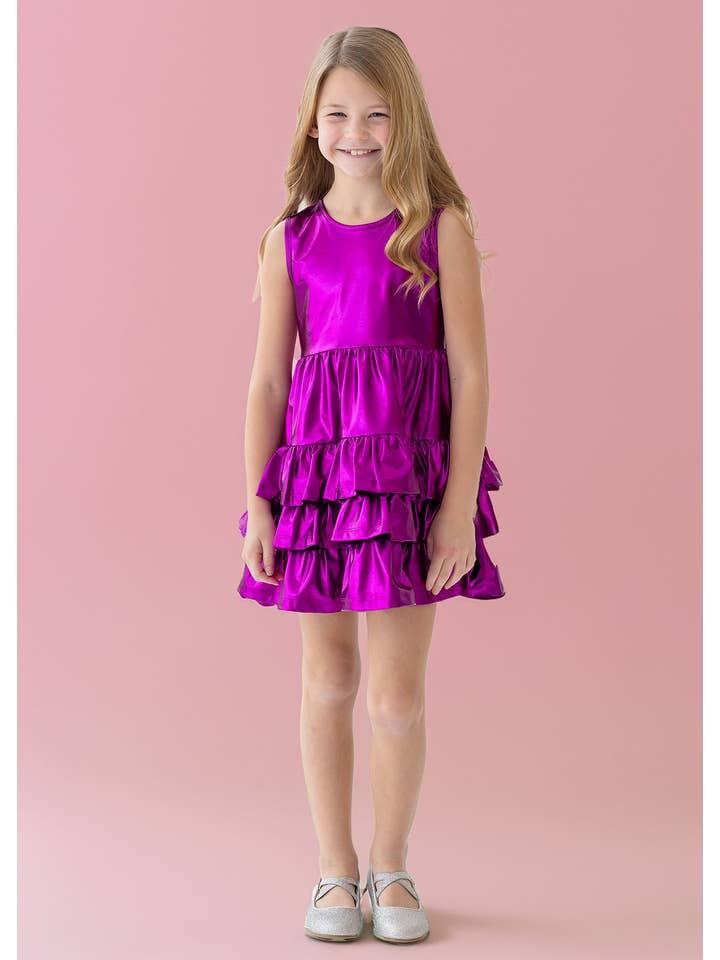 Purple Rockin' Around Ruffled Tiered Dress