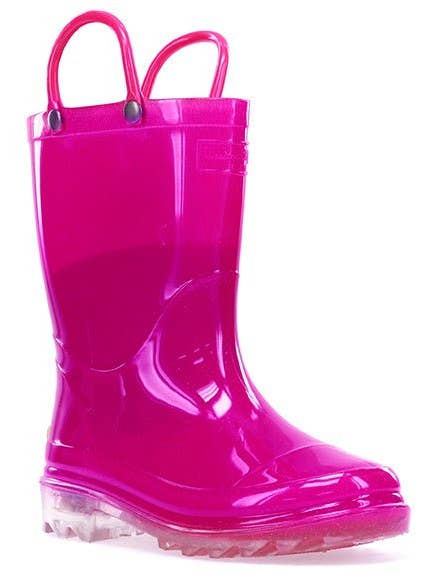 Lighted Solid Rain Boot - Pink