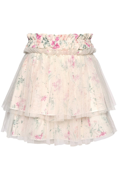 Floral Ruffle Smocked Top & Tier Tutu Skirt Set