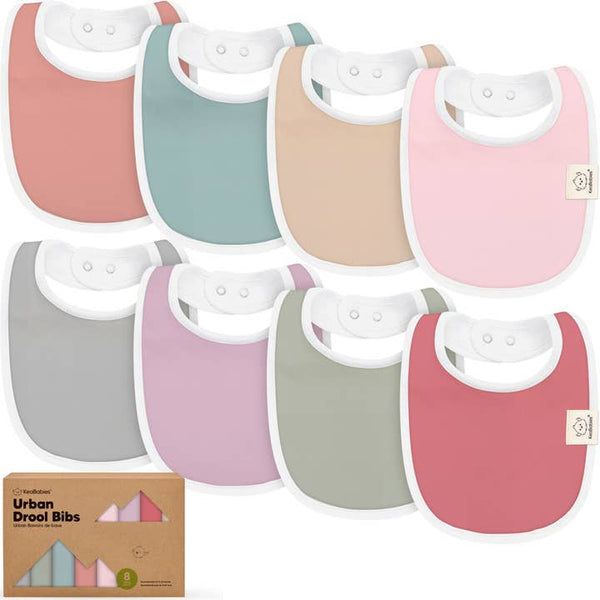 KB 8pk Urban Drool Bib - Muted Pastel