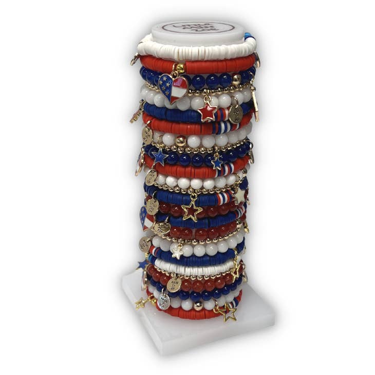 Little Miss Zoe Stack Bracelets-Patriotic