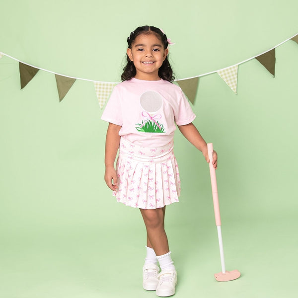 Golf Tee Bow Patch Short Sleeve T-Shirt