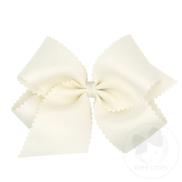 King Grosgrain Hair Bow Scalloped Edge